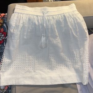 Tommy Bahama White Cotton Lace Miniskirt, Fully Lined